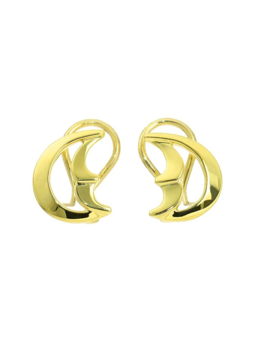 Tiffany & Co Crescent Moon Earrings 18k Yellow Gold 750 Clip-On